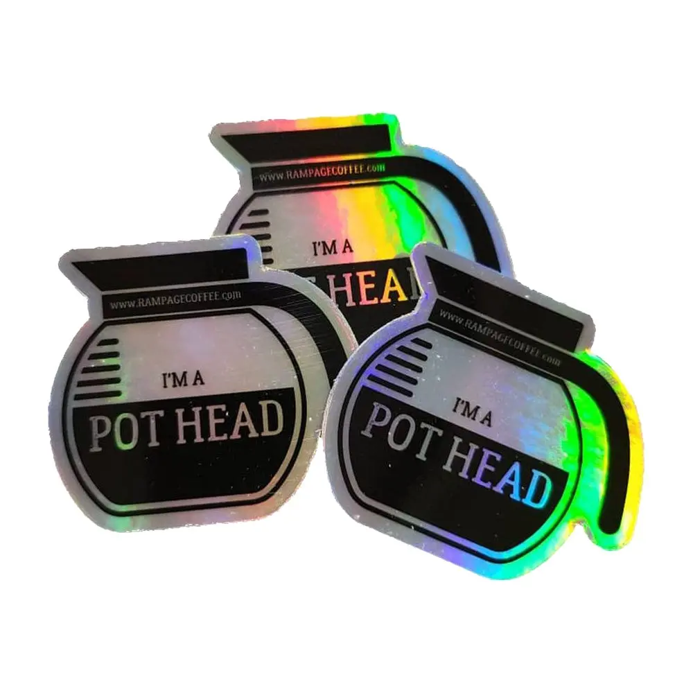 Rampage Coffee Co. Holographic Pot Head Stickers (3 Pack) 1