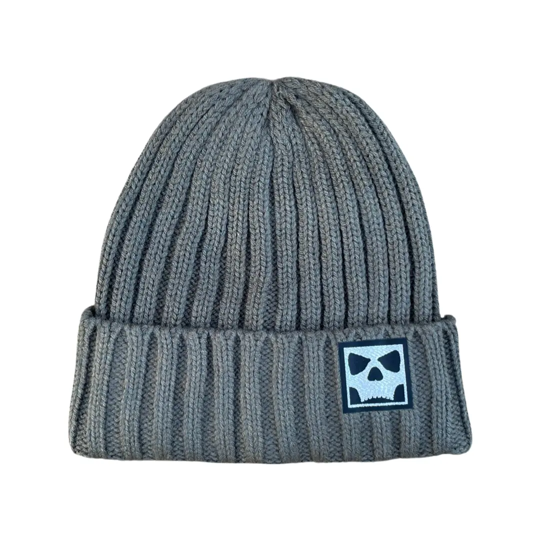 Infamous Knit Beanie -Ribbed Skull - Olive 1