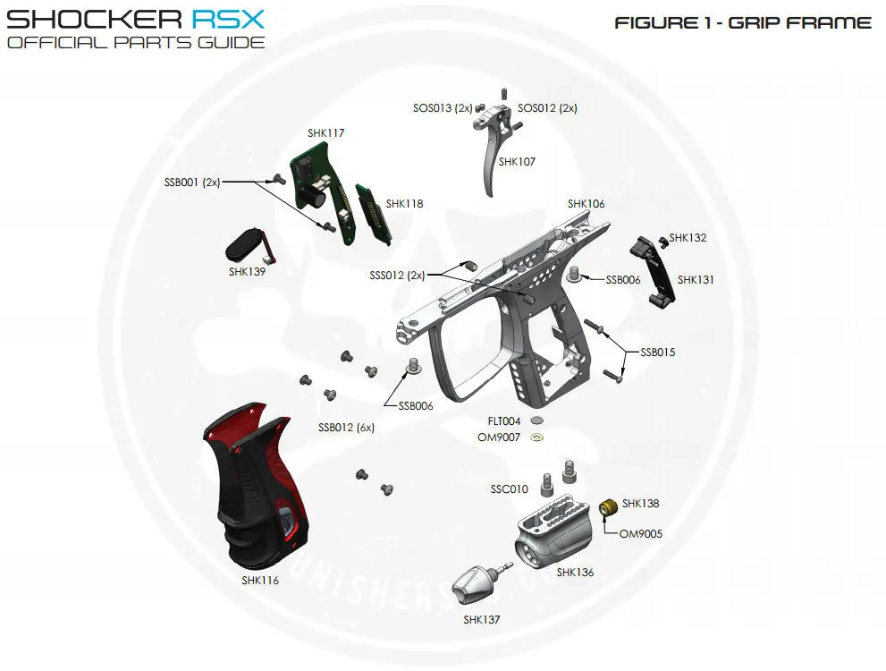 Sp Shocker Rsx Grip Frame Parts List - Pick The Part You Need! 1