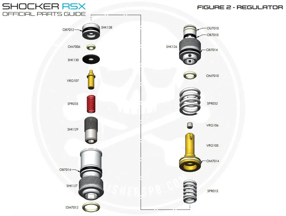 Sp Shocker Rsx Regulator Parts List - Pick The Part You Need! 1