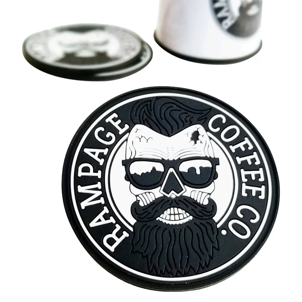 Rubber Logo Coasters | Rampage Coffee Co. 1