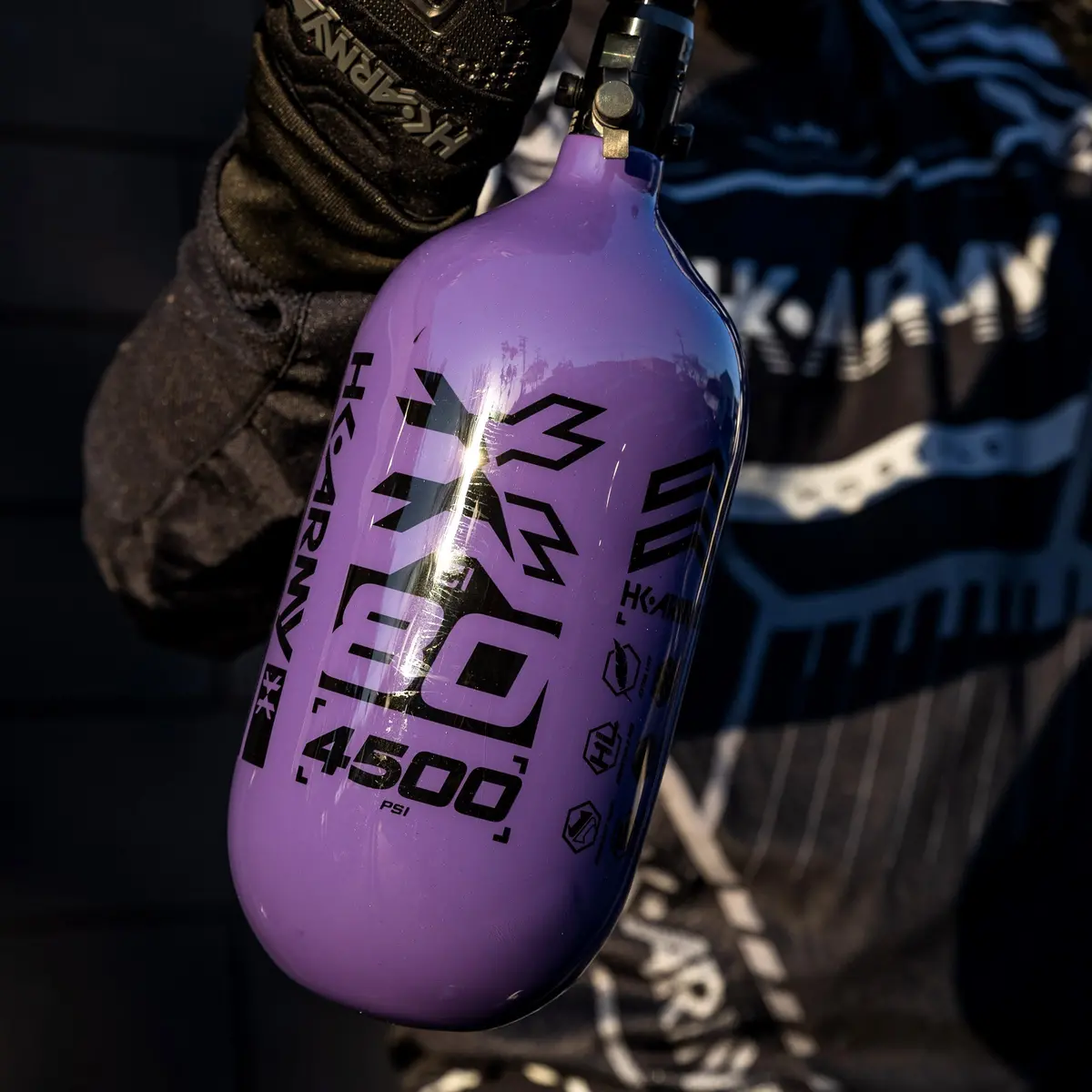 Hk Army "Extra Lite" Carbon Fiber Tank - Standard Reg - Rush - 80/4500 Psi - Purple/Black 2