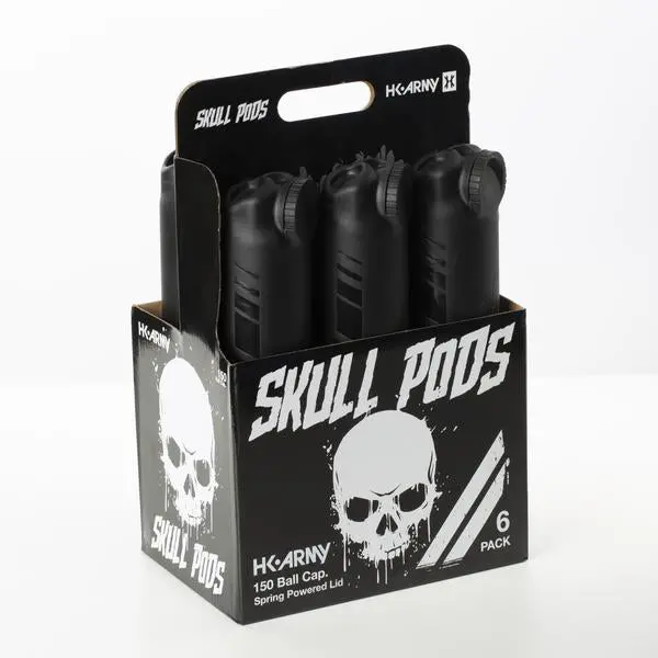 Hk Army Skull Paintball Pods - Black (150 Round) - 6 Pack 1