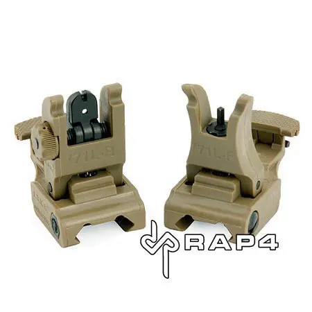 Tan Tactical Flip Up Sights (Front And Rear Set) 1