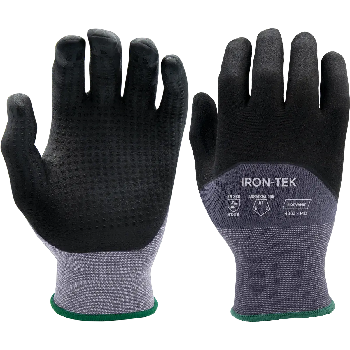 Ironwear 4863 - Iron-Tek A1 Cut Gloves, Pu Palm & Knuckles 1