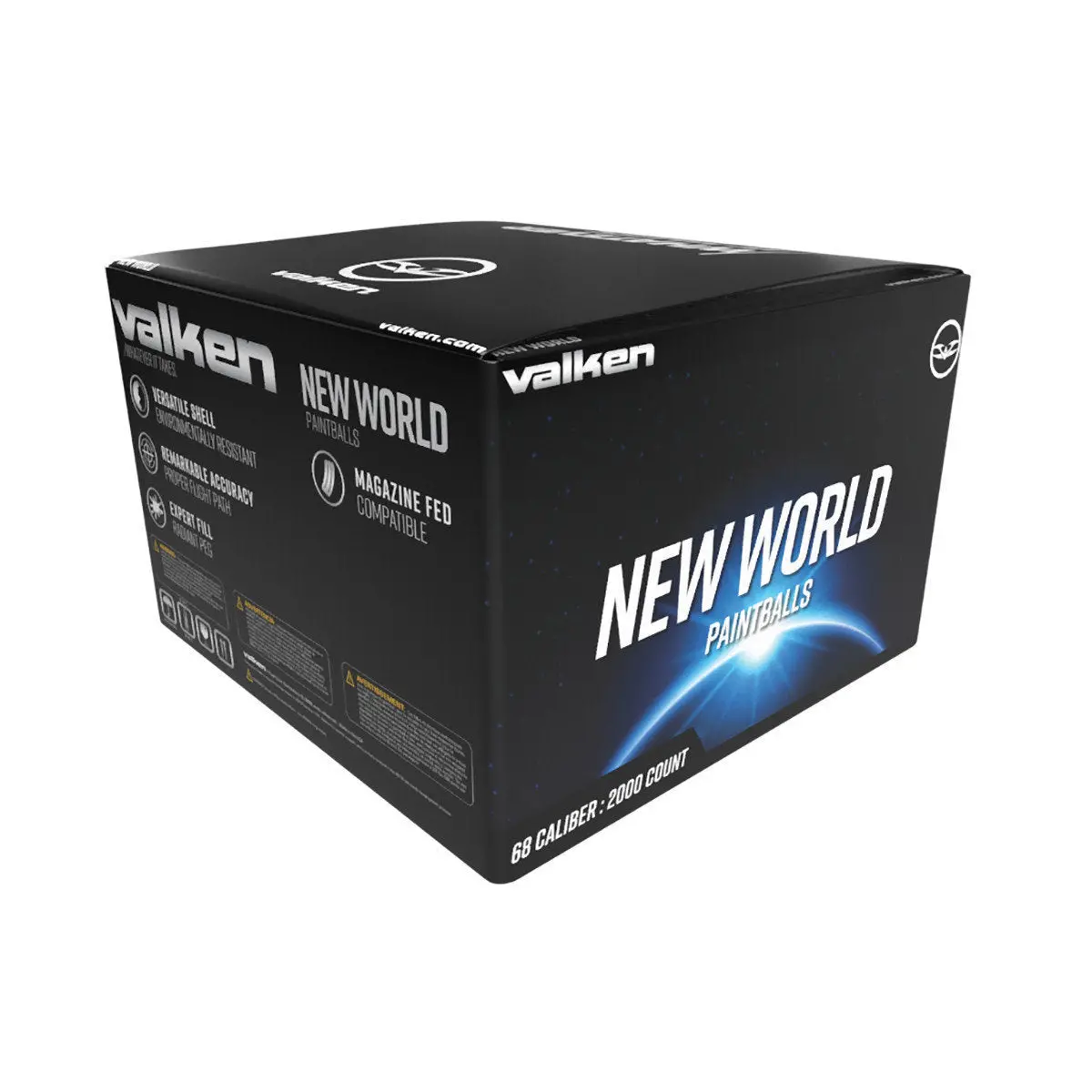 Valken New World 2-Tone 0.68 Cal Paintballs - Blue/Brown Shell - Yellow Fill - 2000 Count 1