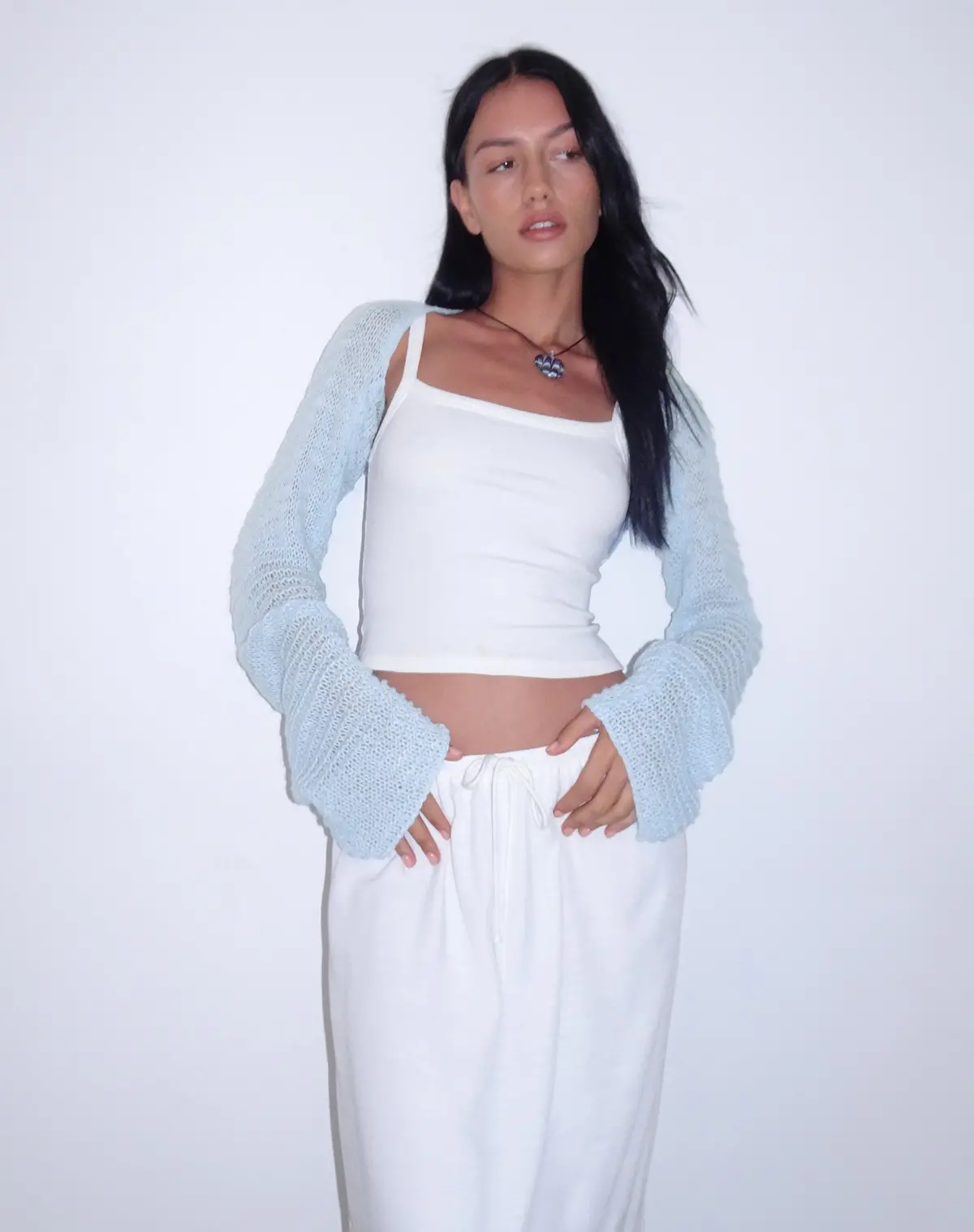 Nobila Shrug Top In Baby Blue 1