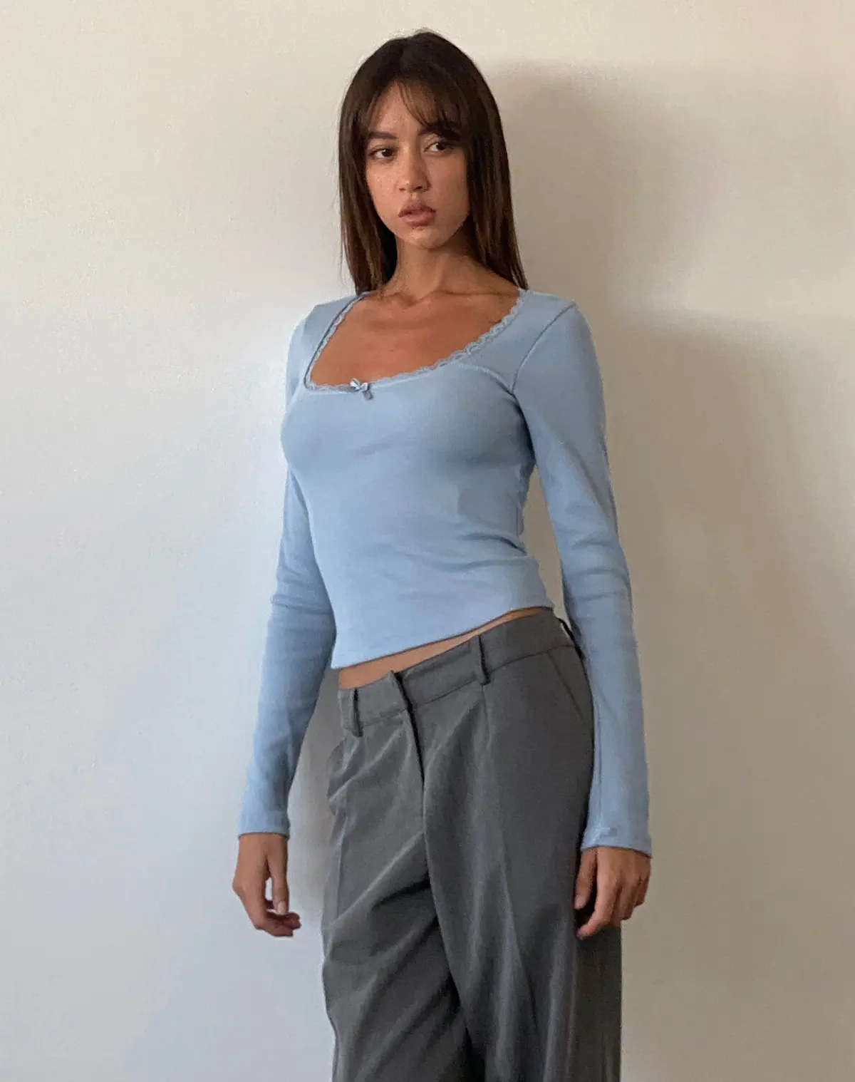 Bovita Long Sleeve Top In Nantucket Blue 1