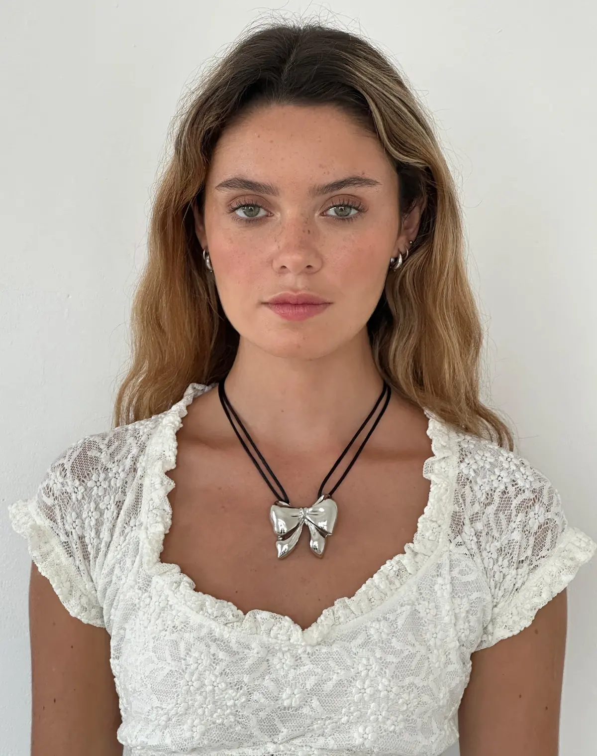 Colette Cord Big Bow Necklace By Gemini Jewels 1