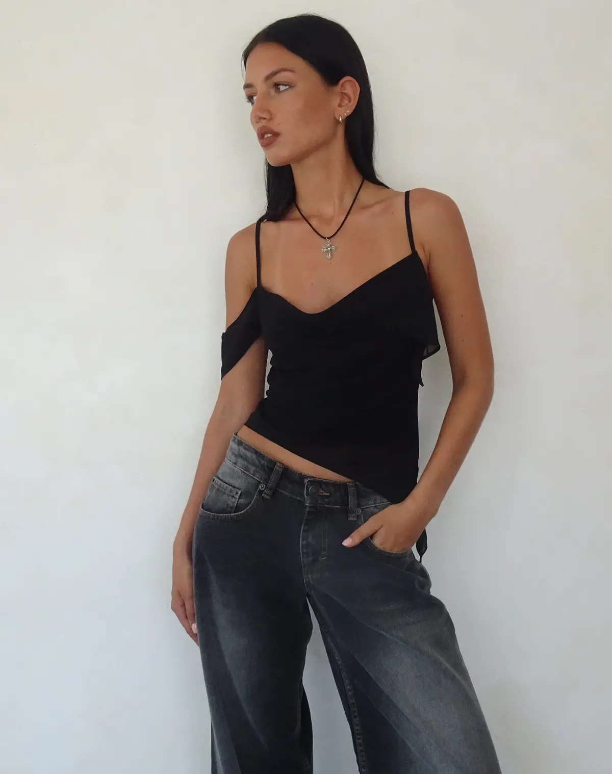 Davila Top In Chiffon Black 1