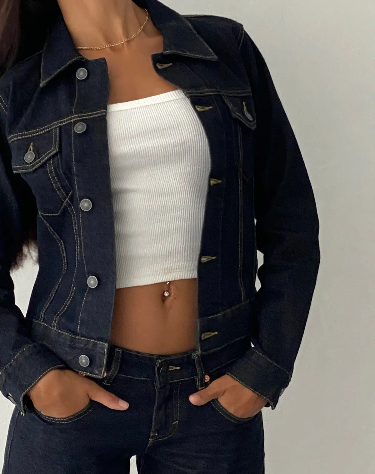 Fitted Denim Jacket In Indigo 1
