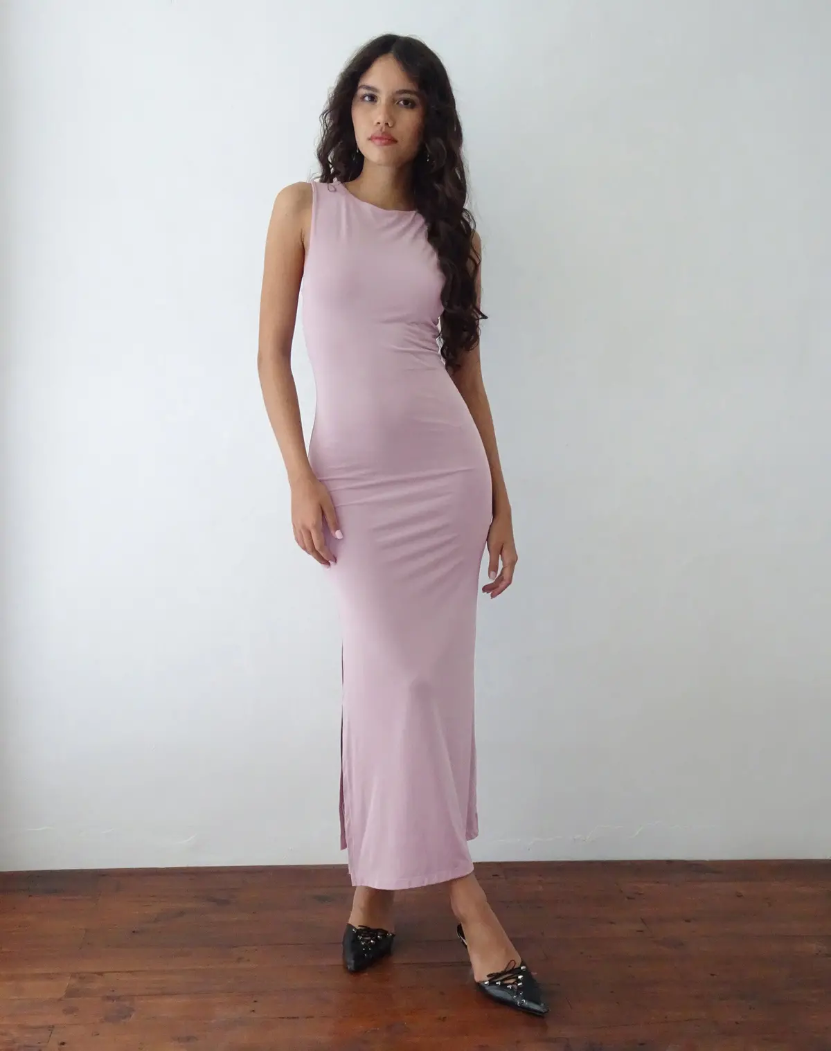 Flo Maxi Dress In Slinky Light Mauve 1