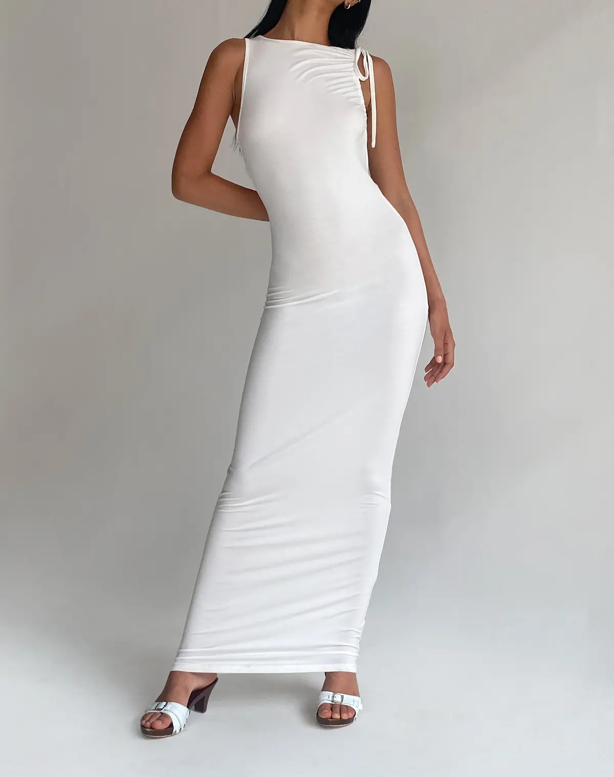 Elinor Maxi Dress In Slinky White 1