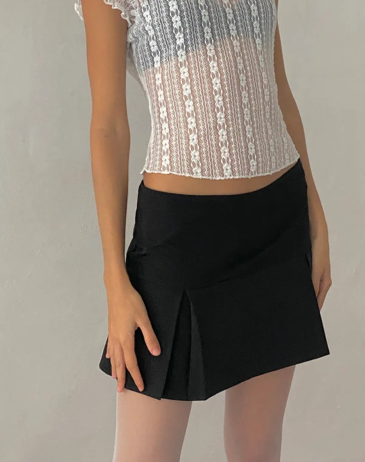 Istaka Mini Skirt In Black Tailoring 1