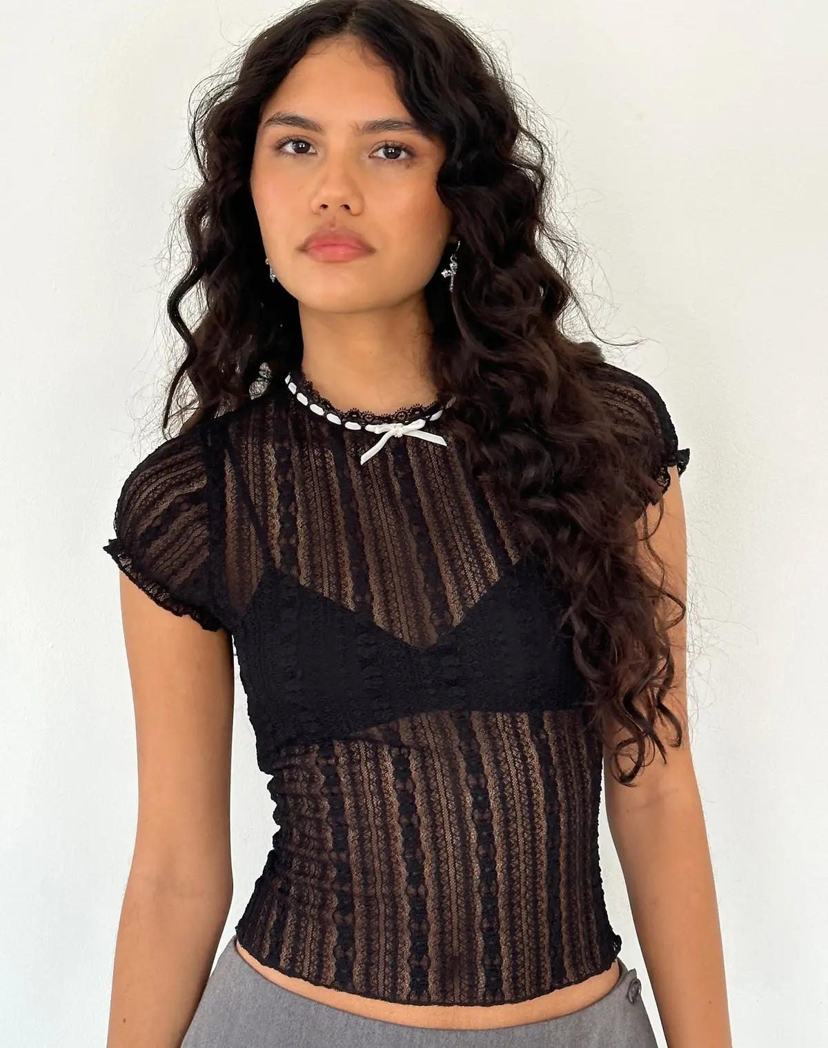 Jennifer Unlined Top In Lace Black 1