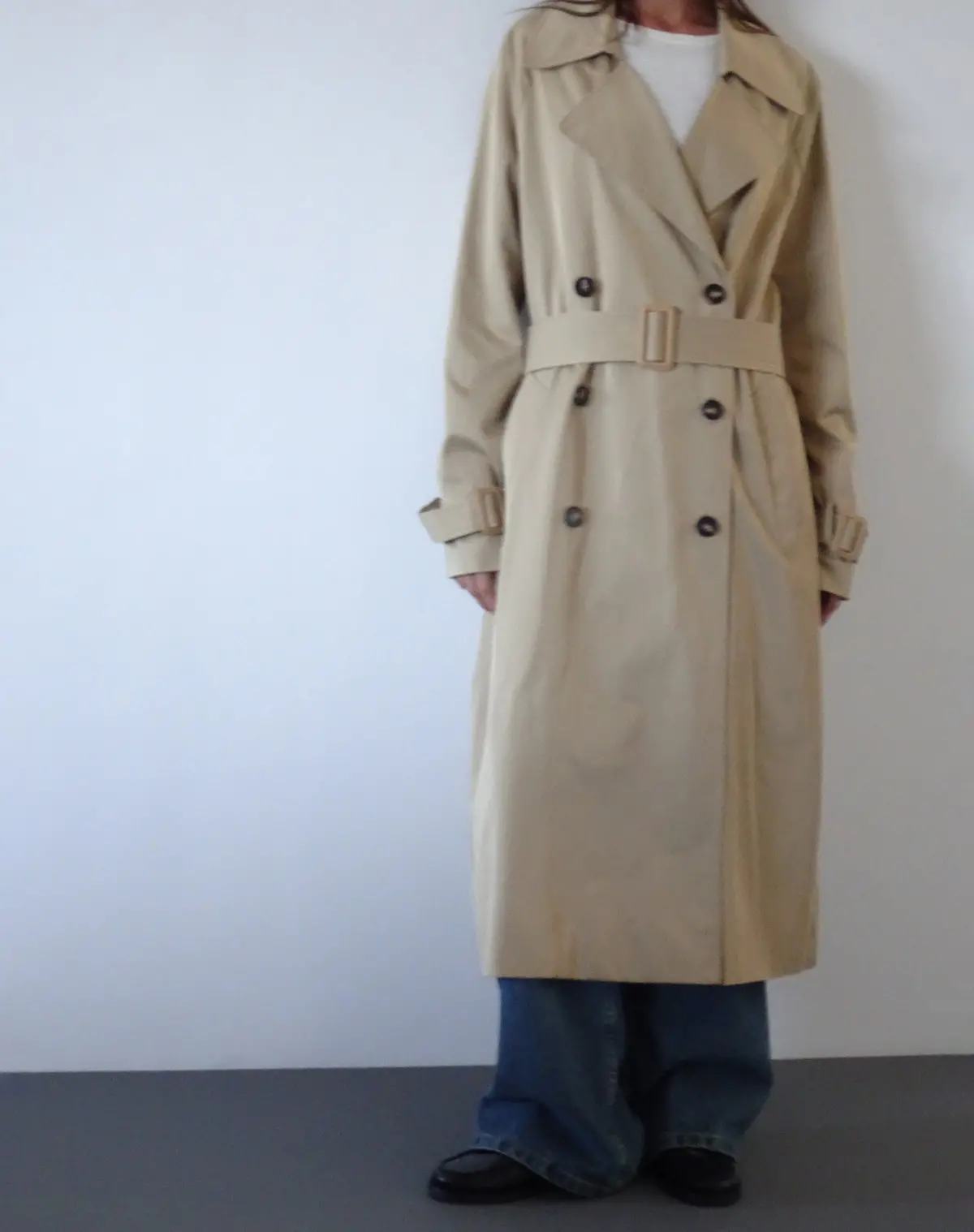 Orcati Double Breasted Trench Coat In Tan 3