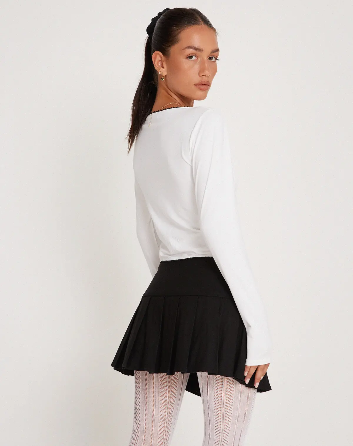 Junie Ballet Long Sleeve Top In Jersey White 3