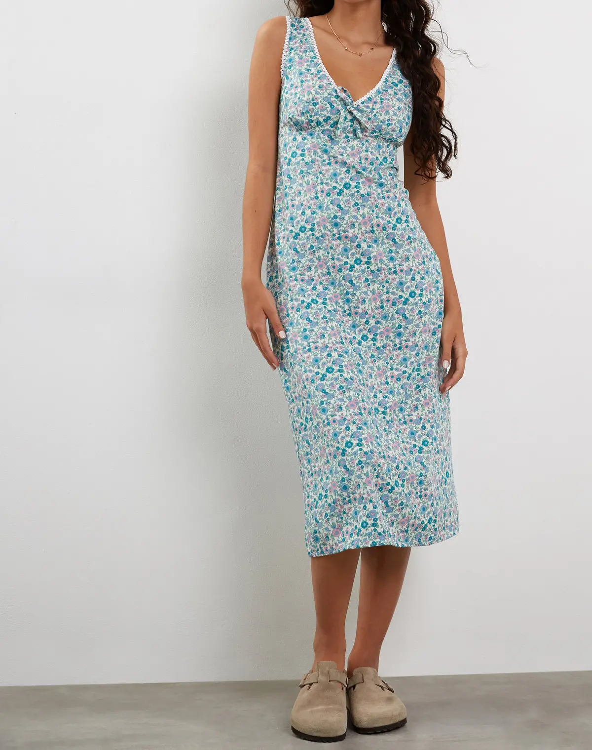 Lavisha Midi Dress In Flower Power Blue 1