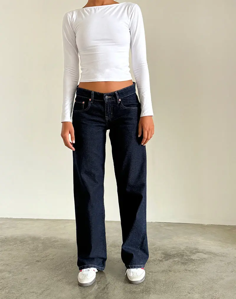 Low Rise Parallel Jeans In Indigo 1