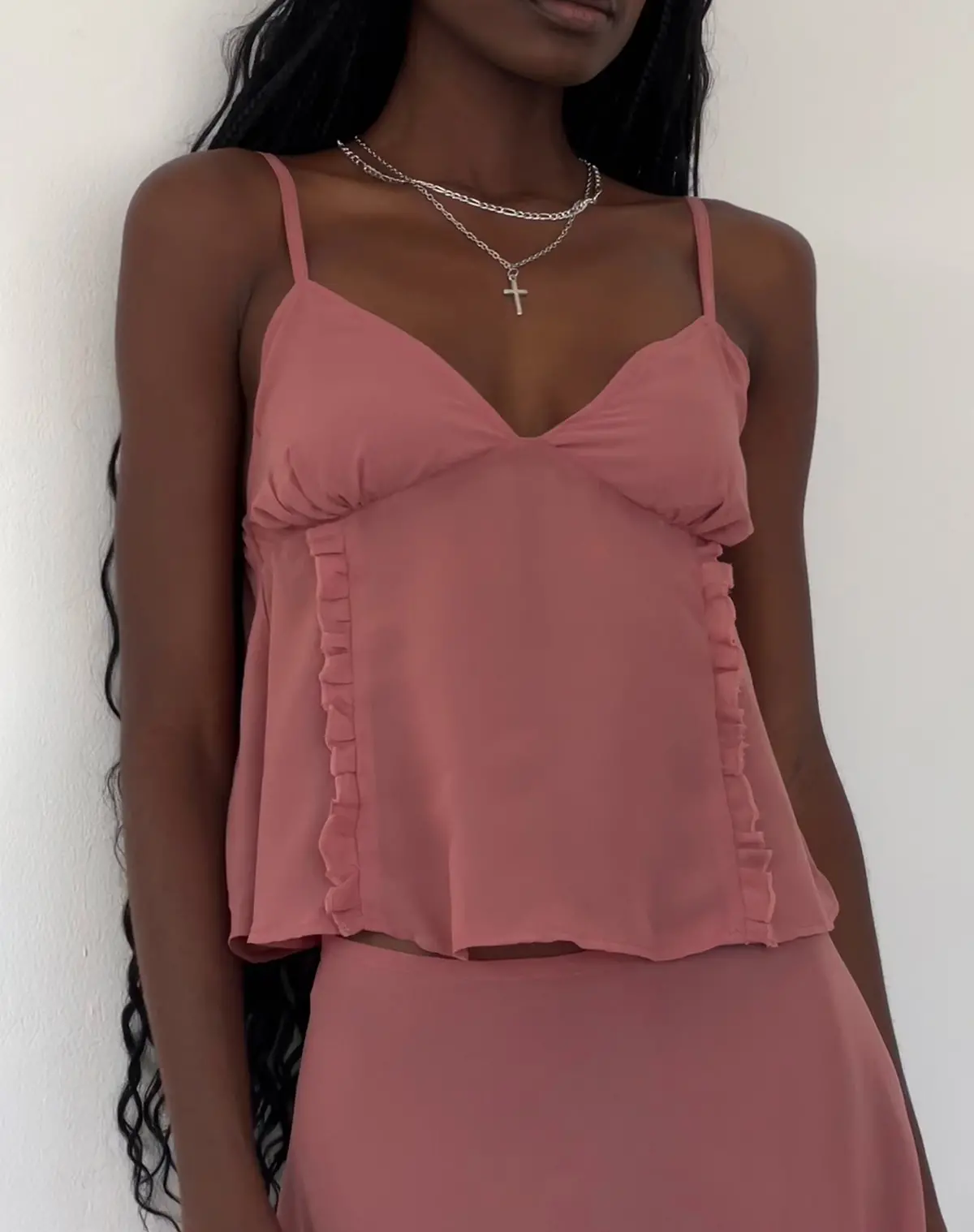 Melly Chiffon Cami Top In Dessert Sand 1
