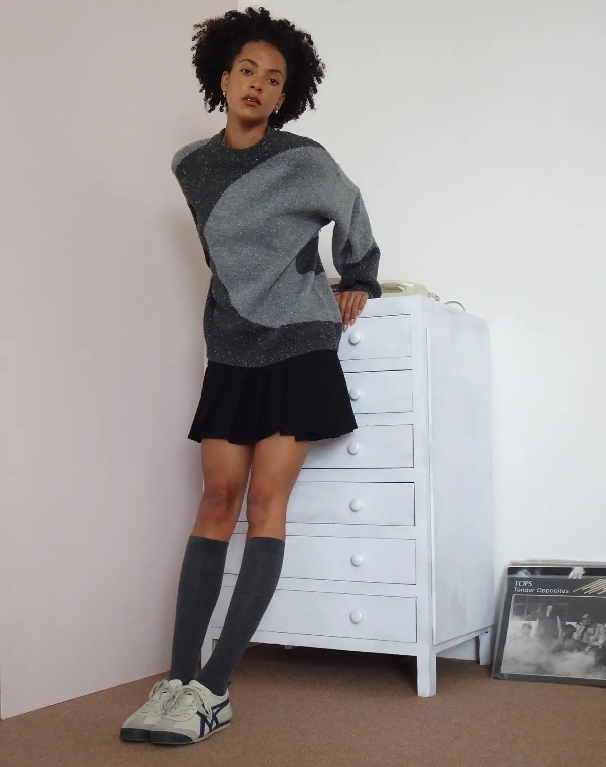 Namari Jumper In Black And Charcoal Mix Knit 5
