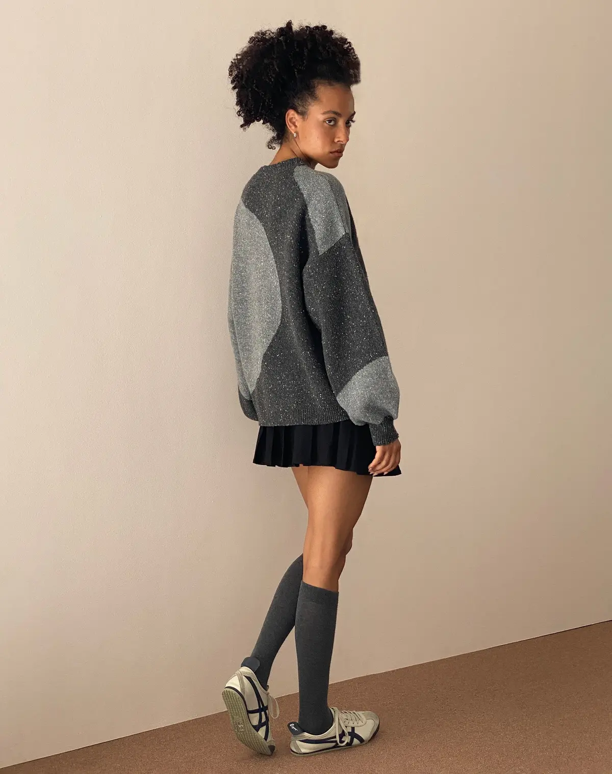 Namari Jumper In Black And Charcoal Mix Knit 3