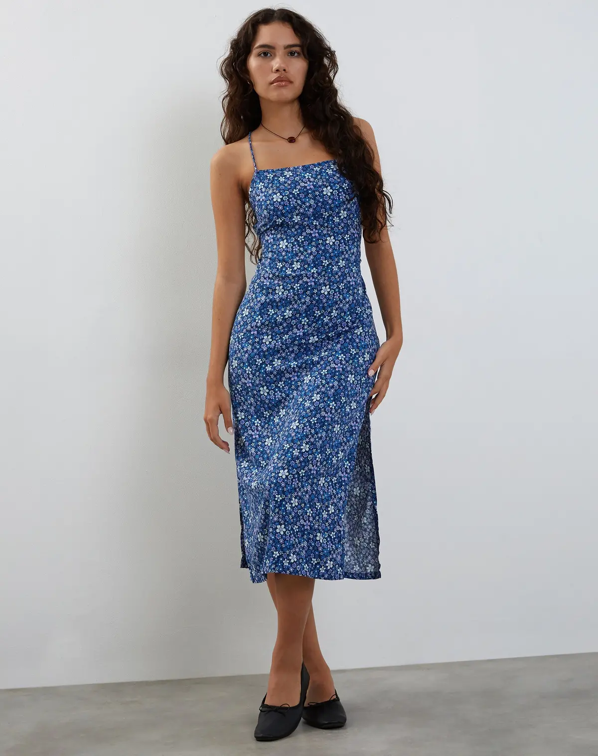 Nosita Midi Dress In Retro Blue 1