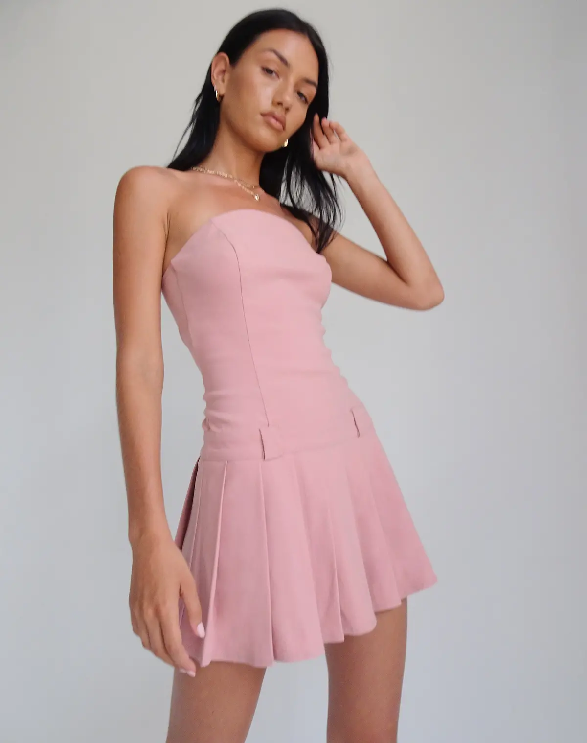 Payoda Bandeau Mini Dress In Pink 1