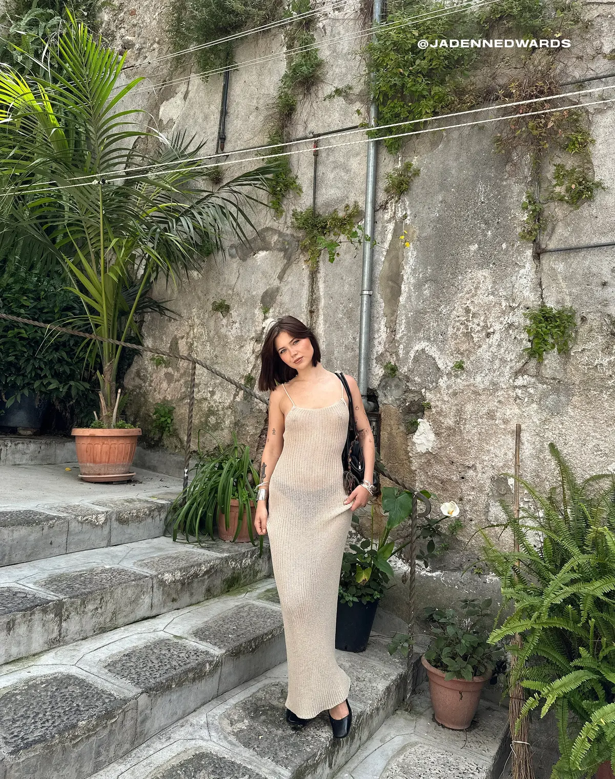 Norila Knitted Maxi Dress In Neutral 1