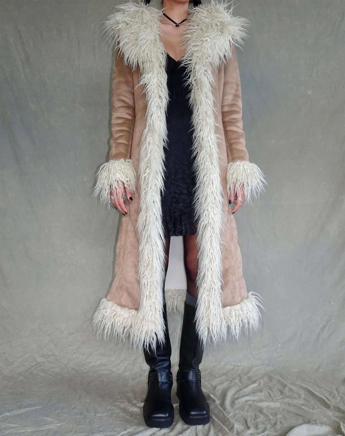 Minho Longline Coat In Tonal Sand 1