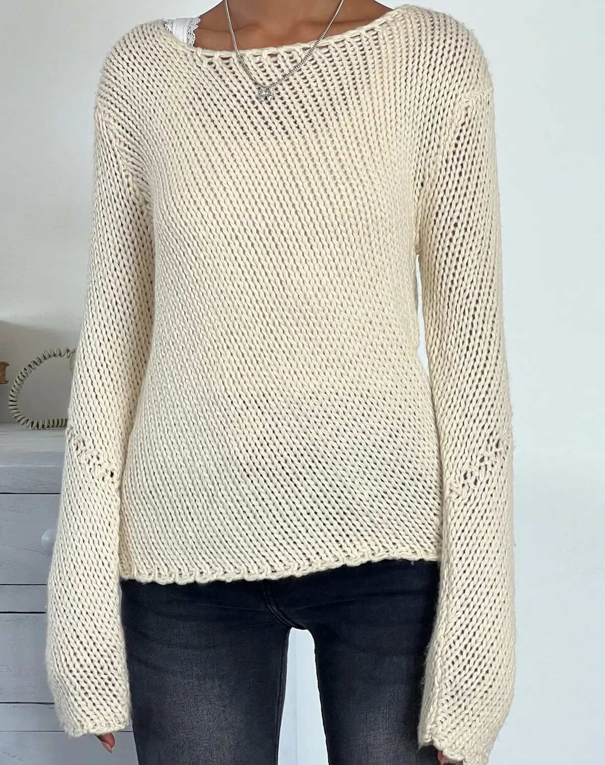 Ranvir Knitted Jumper In Neutral 1