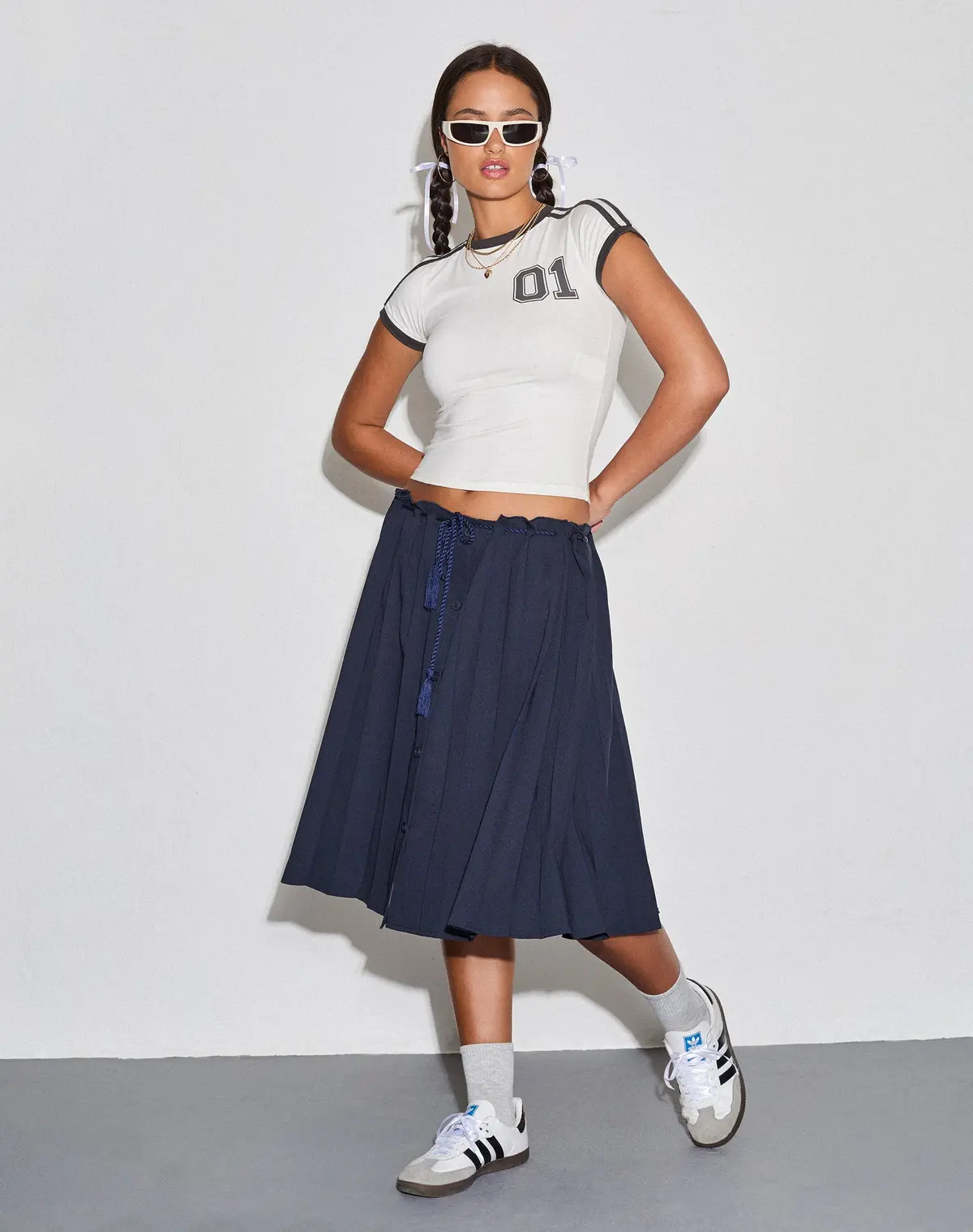 Priha Midi Skirt In Tailoring Navy 1
