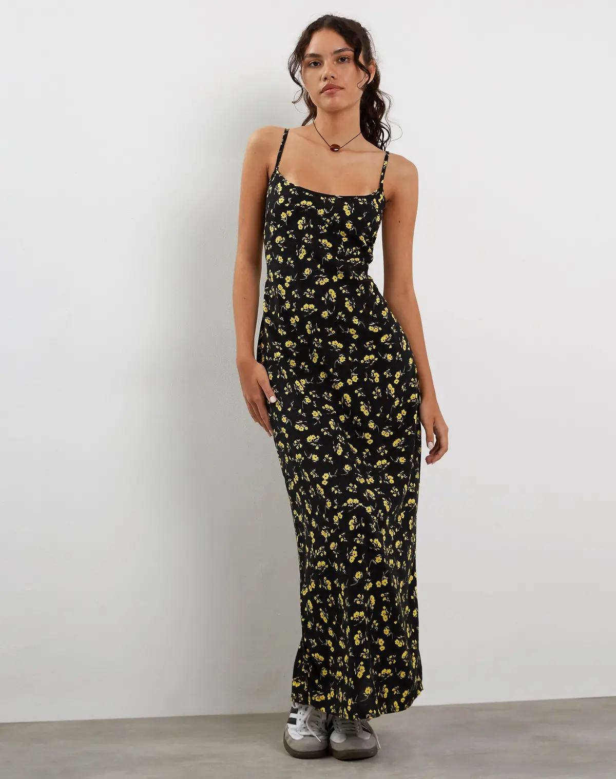 Kafka Maxi Dress In Buttercup Black And Yellow 1