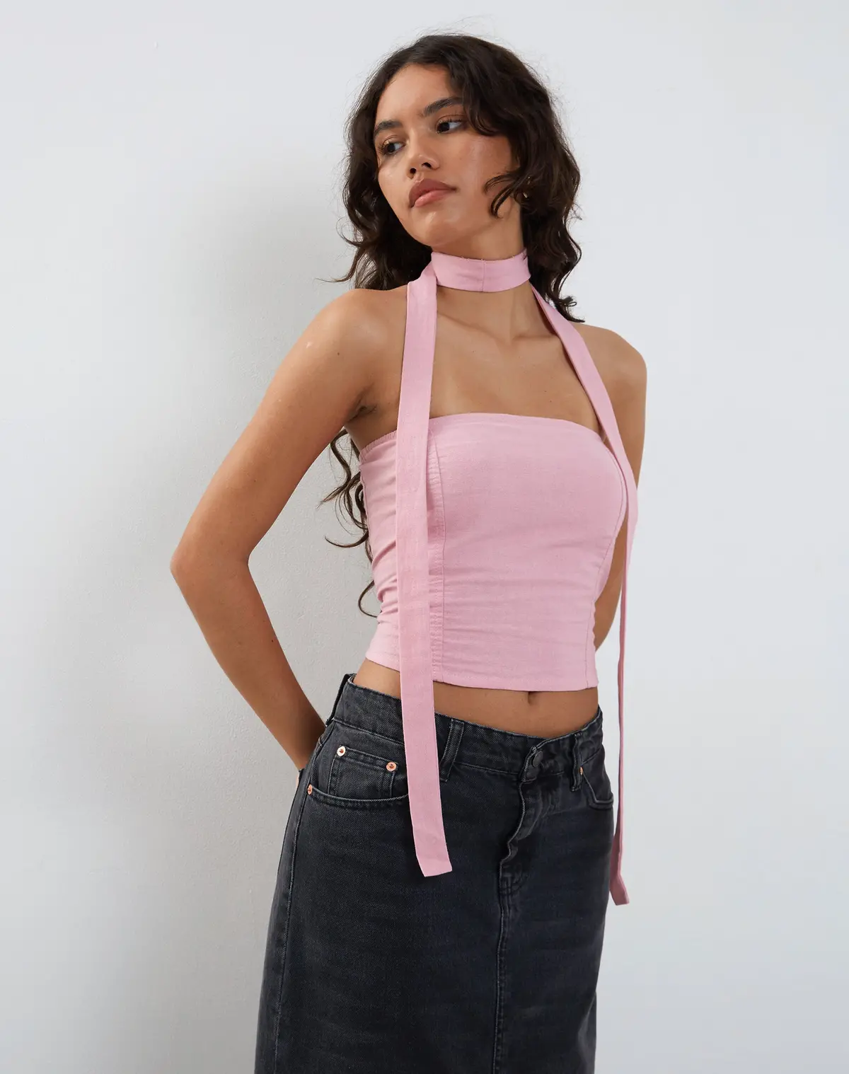 Shaloe Top And Scarf Set Flamingo Pink 1