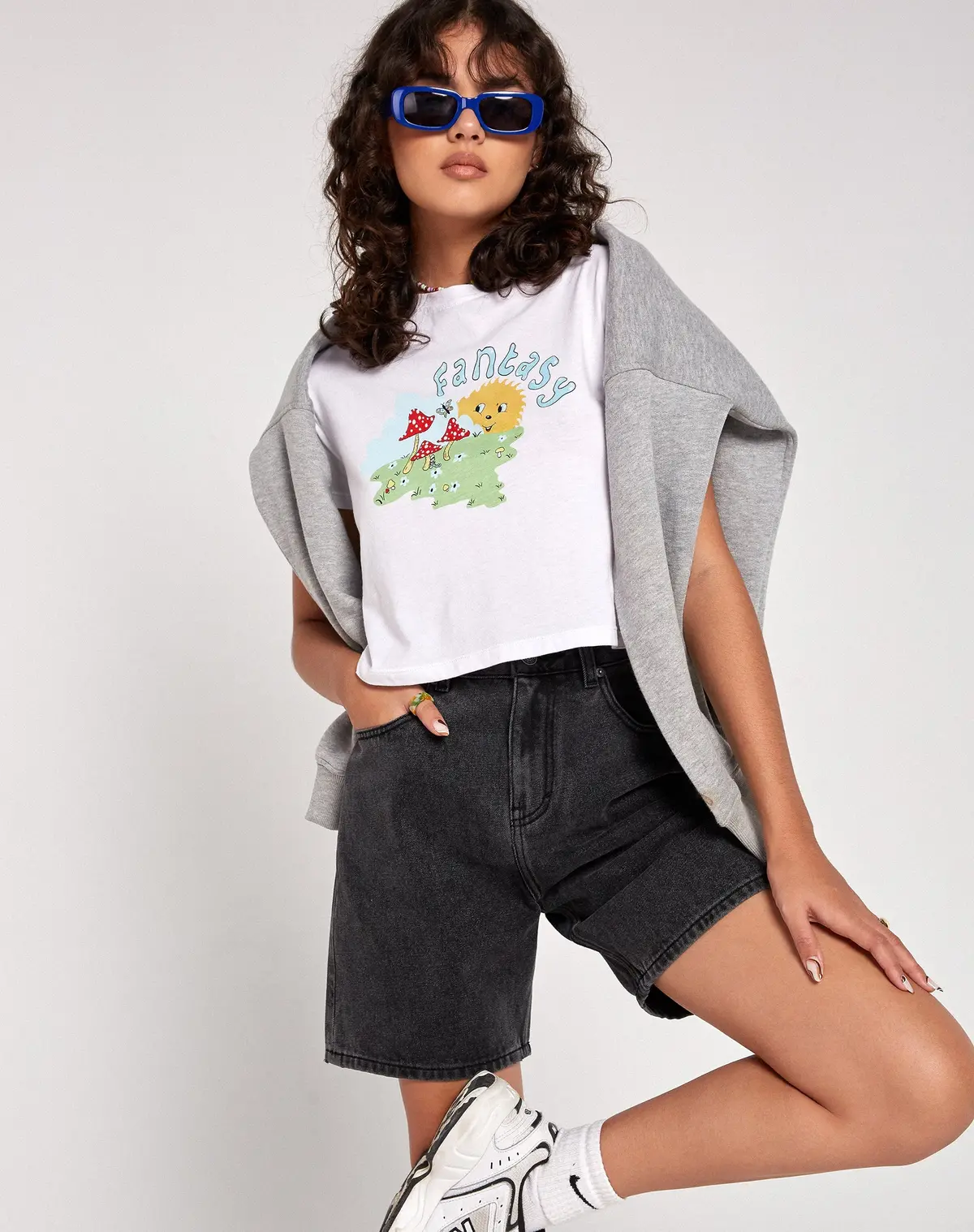 Dad Denim Shorts In Black Wash 1
