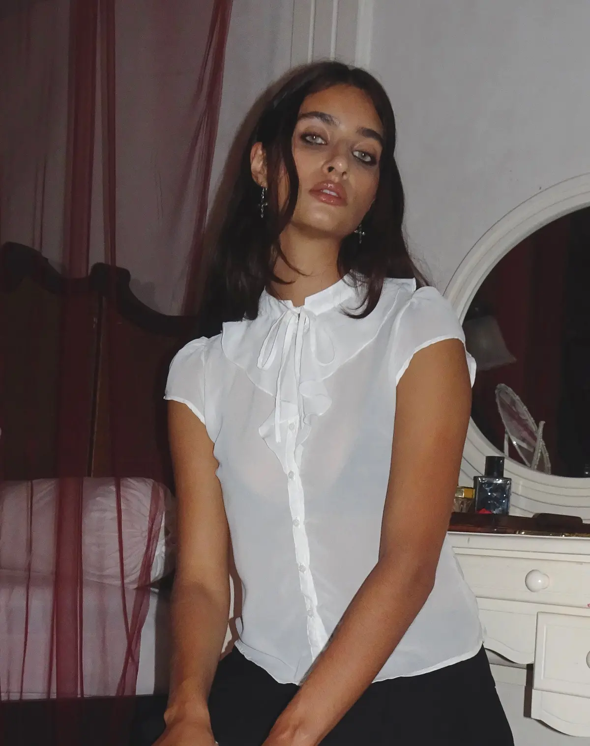 Lada Blouse In White Chiffon 1